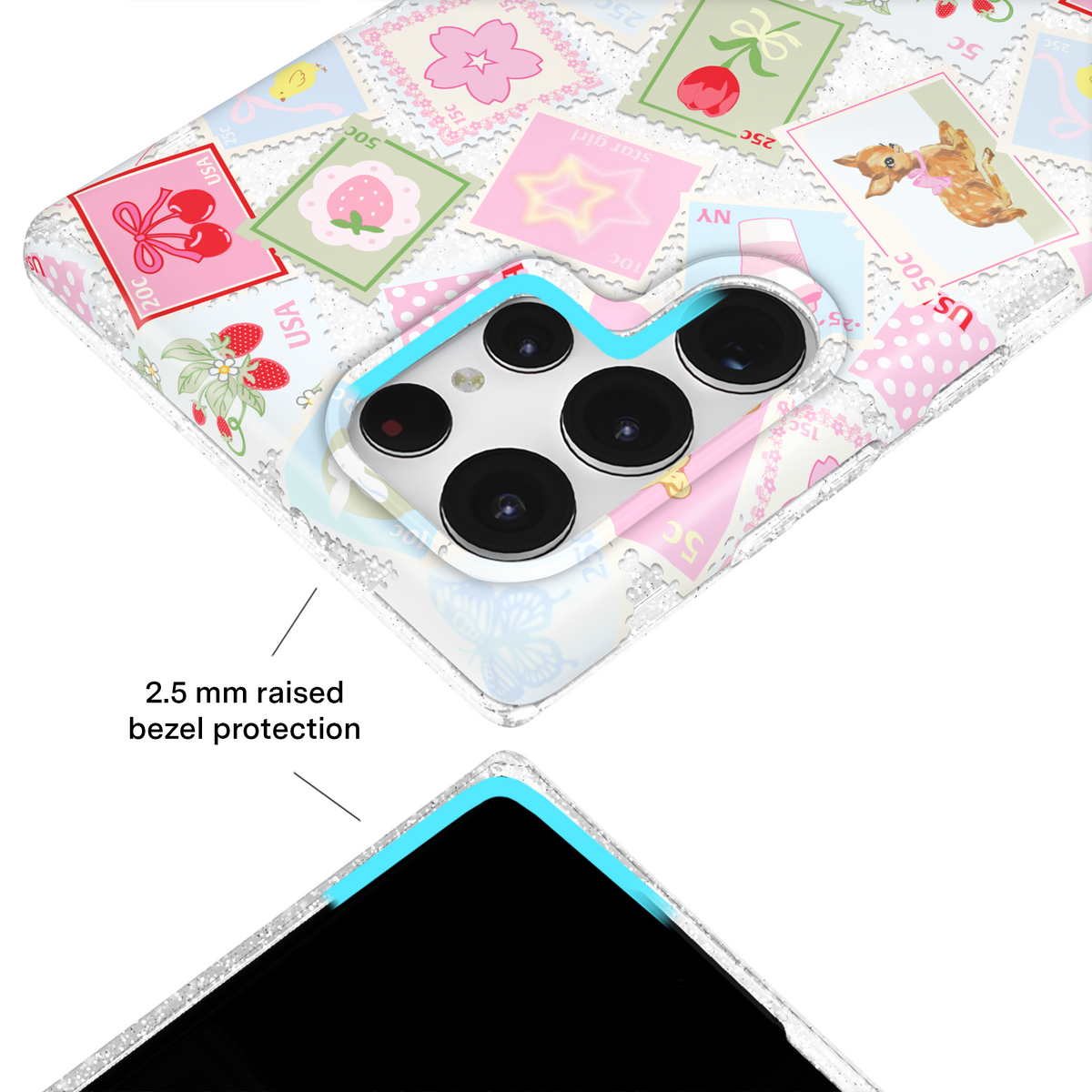 Spring Whimsy Stamps Glitter Samsung Case