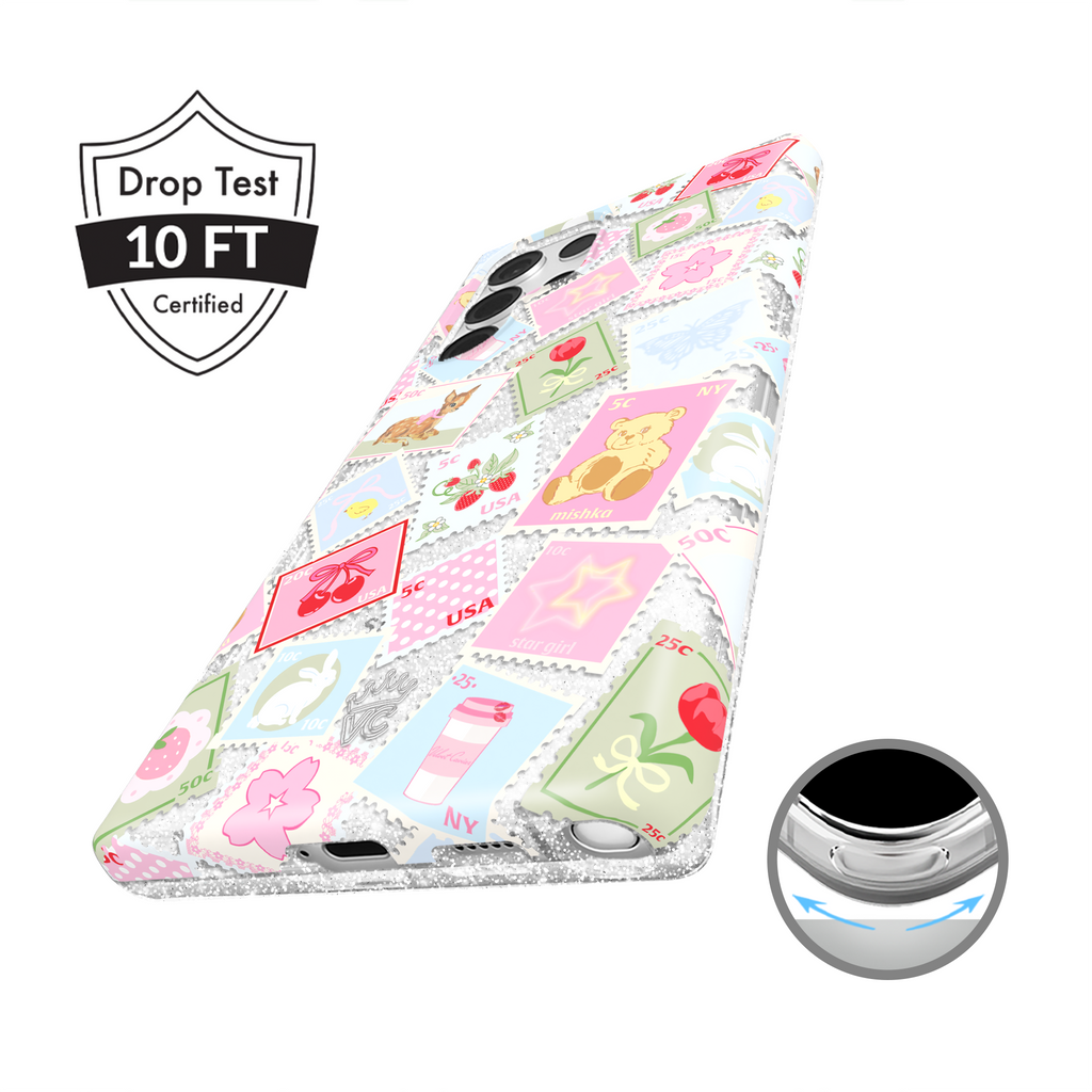 Spring Whimsy Stamps Glitter Samsung Case