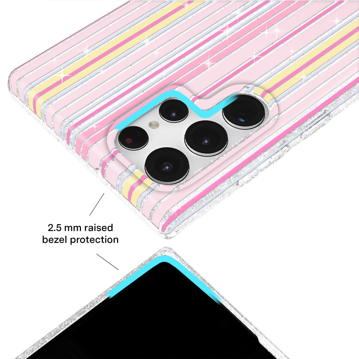 Sunkissed Stripes Glitter Samsung Case