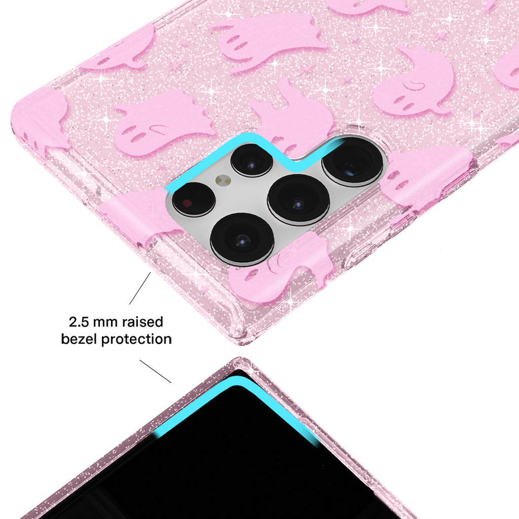 Ghosted Pink Glitter Samsung Case