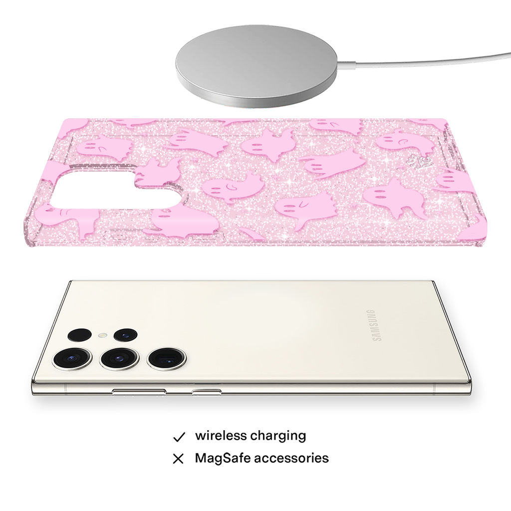 Ghosted Pink Glitter Samsung Case