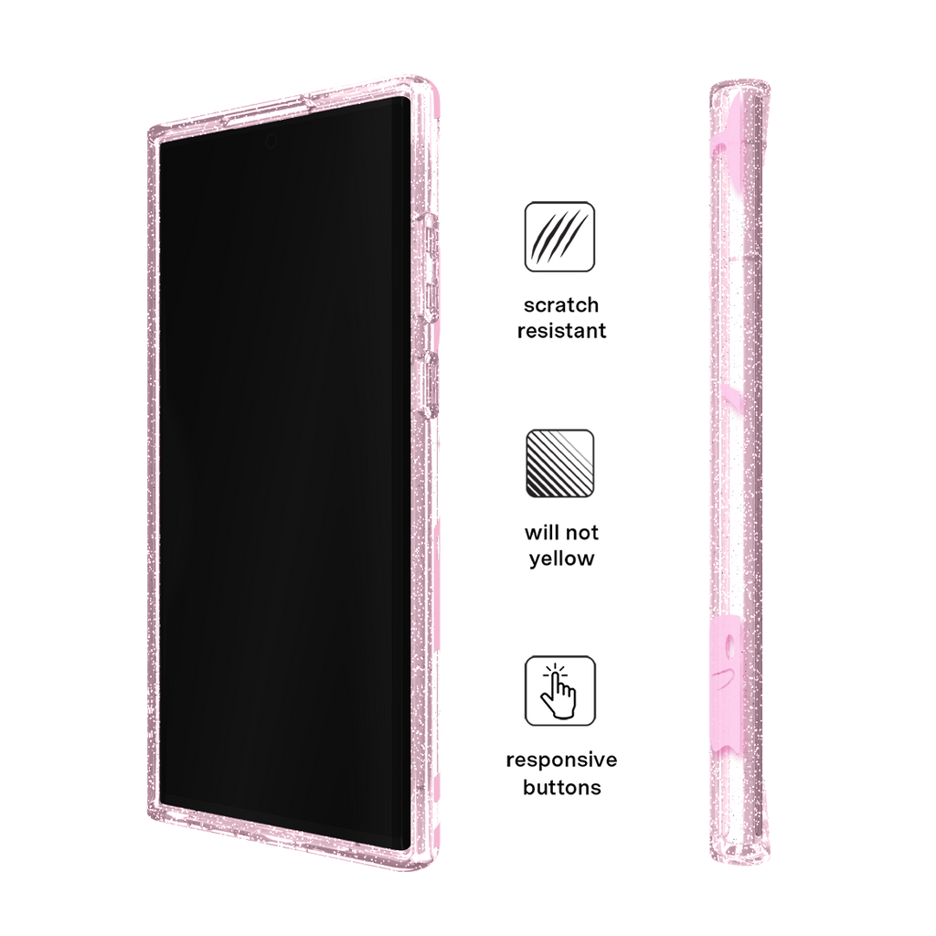 Ghosted Pink Glitter Samsung Case