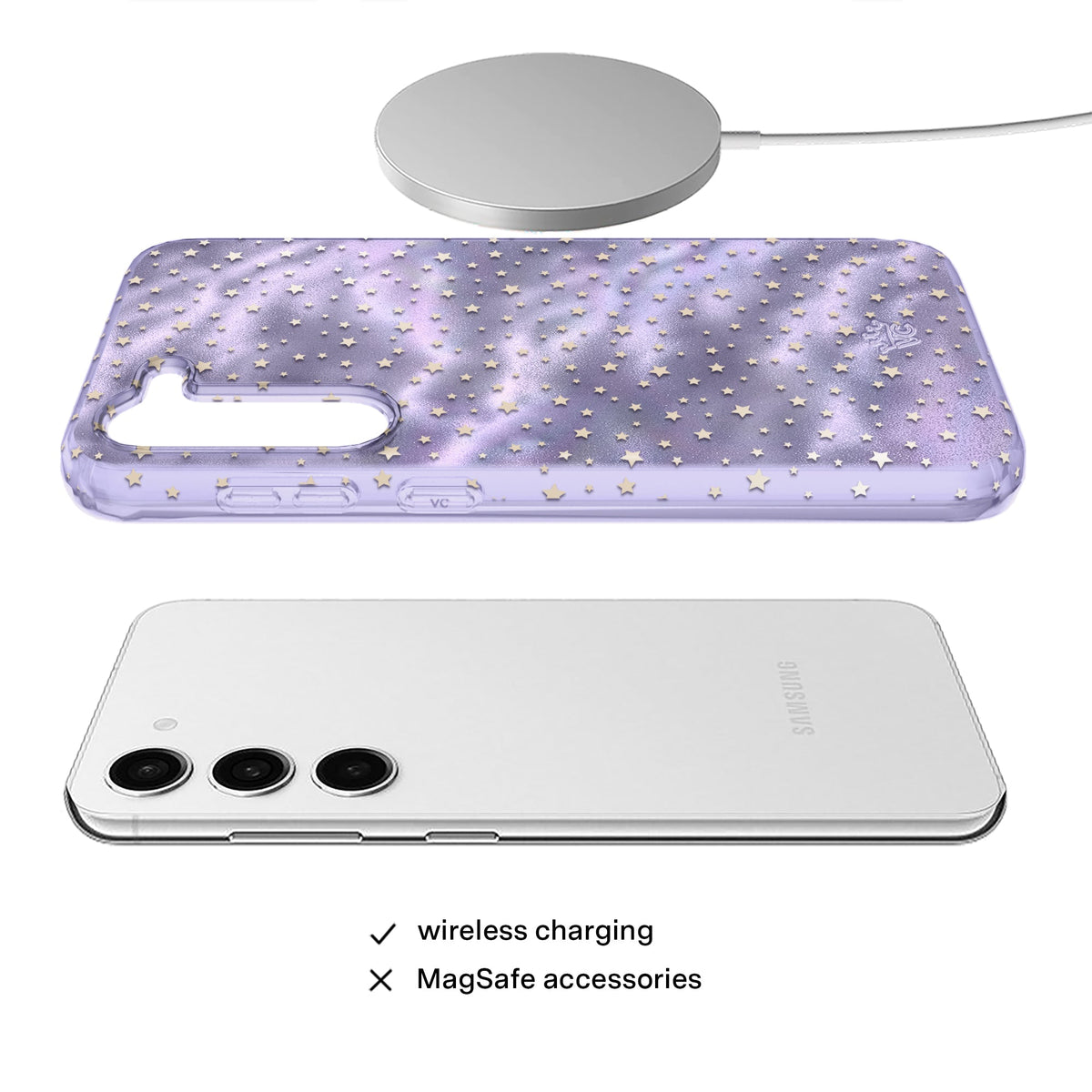 Lilac Celestial Stars Samsung Case