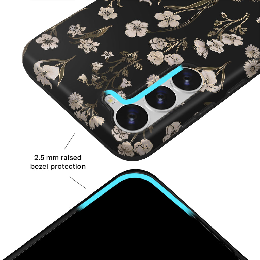 Nightbloom Gold Chrome Floral Samsung Case