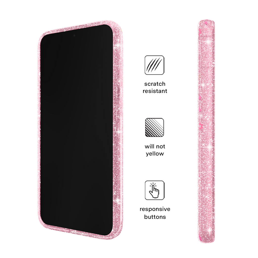 Pink Hanukkah Glitter Samsung Case