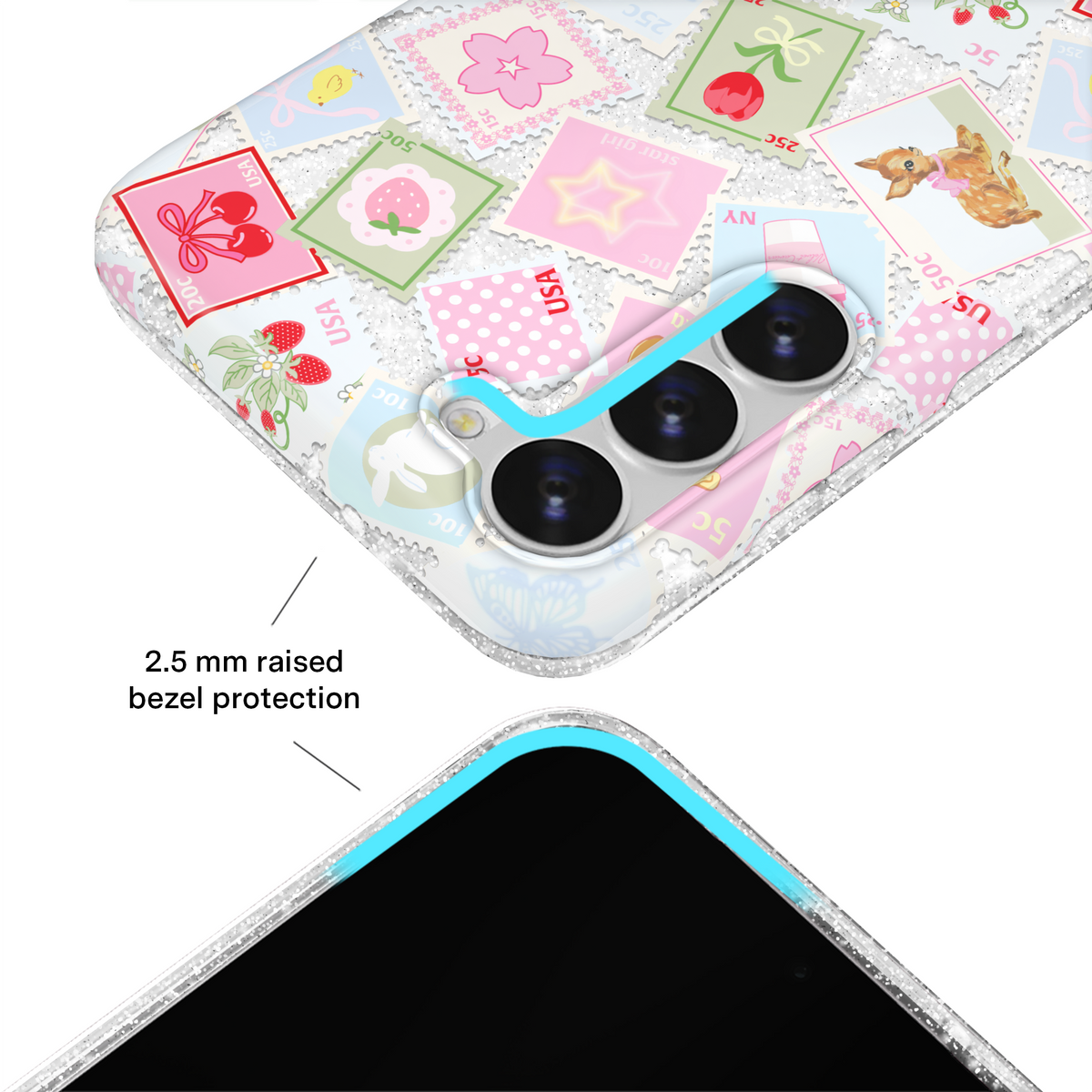Spring Whimsy Stamps Glitter Samsung Case