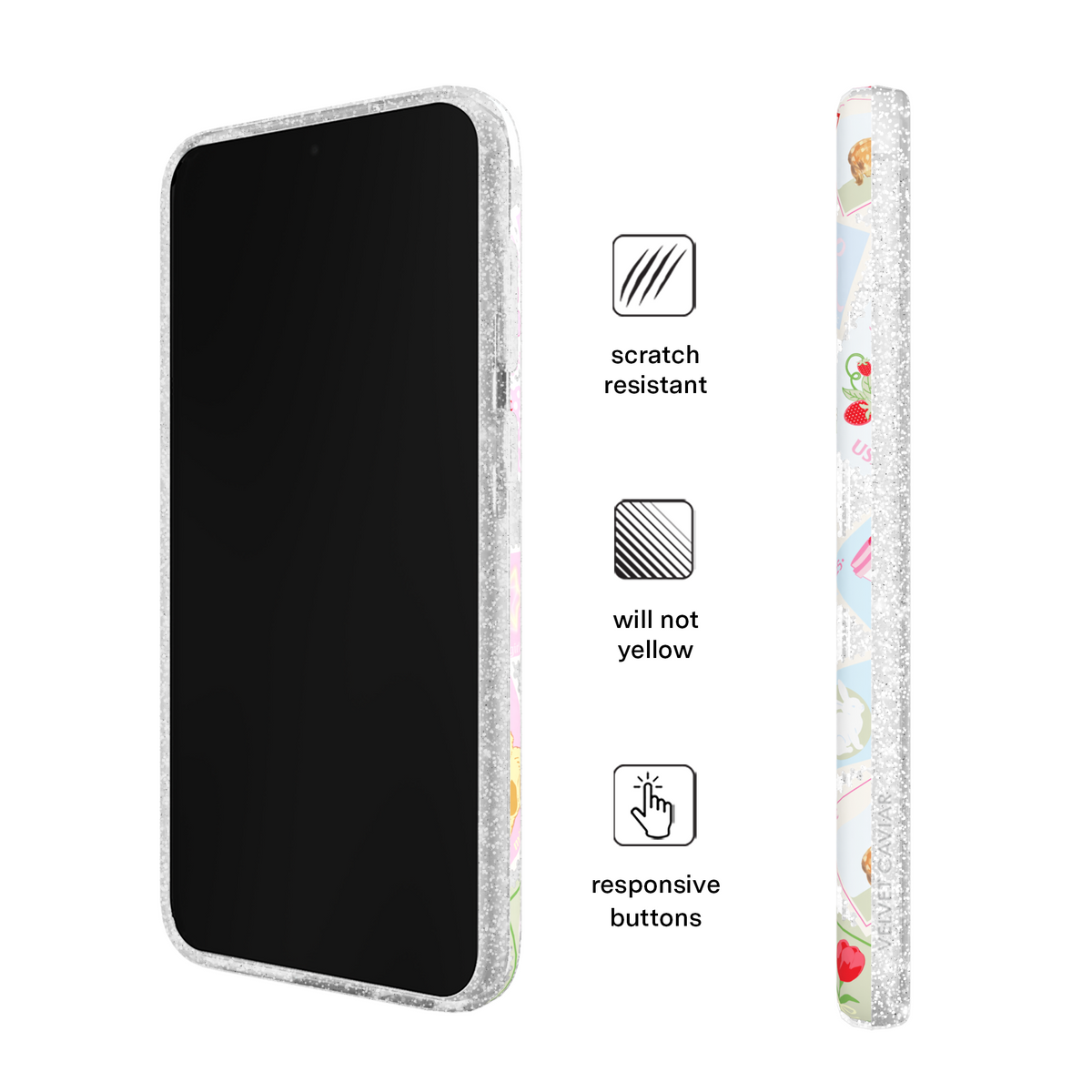 Spring Whimsy Stamps Glitter Samsung Case