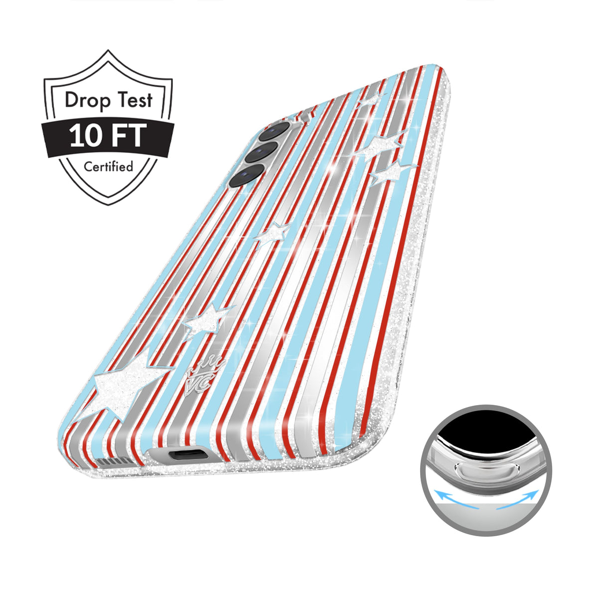 Stars & Stripes Glitter Samsung Case