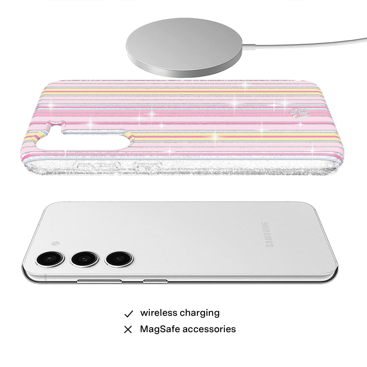 Sunkissed Stripes Glitter Samsung Case