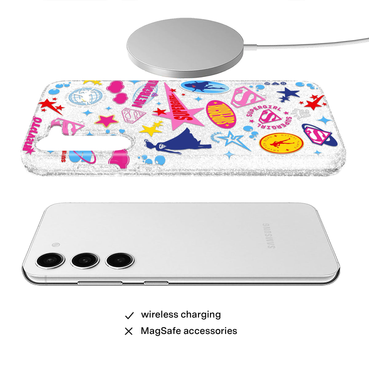 Supergirl Krypto Glitter Samsung Case