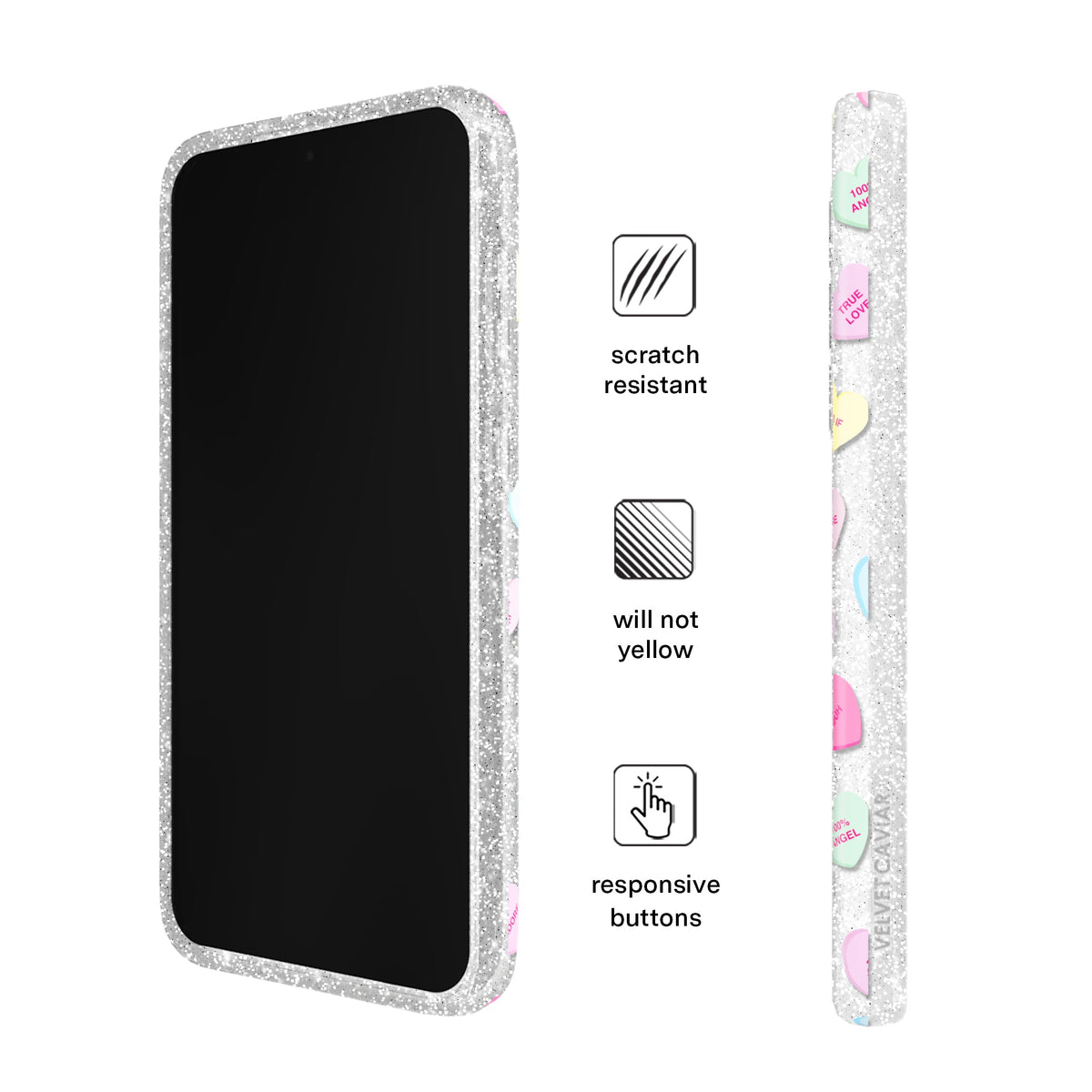 Sweet Hearts Glitter Samsung Case