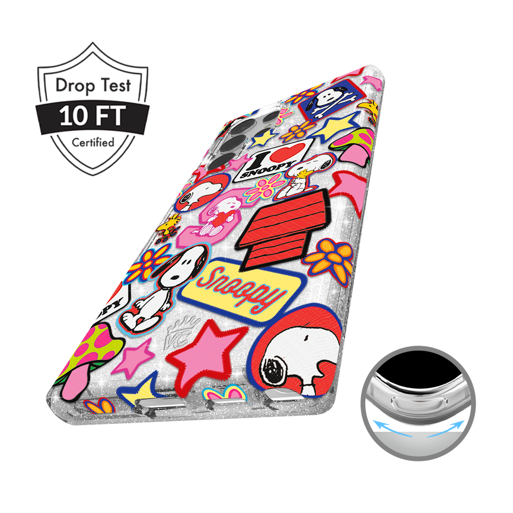 Snoopy Patchwork Glitter Samsung Case