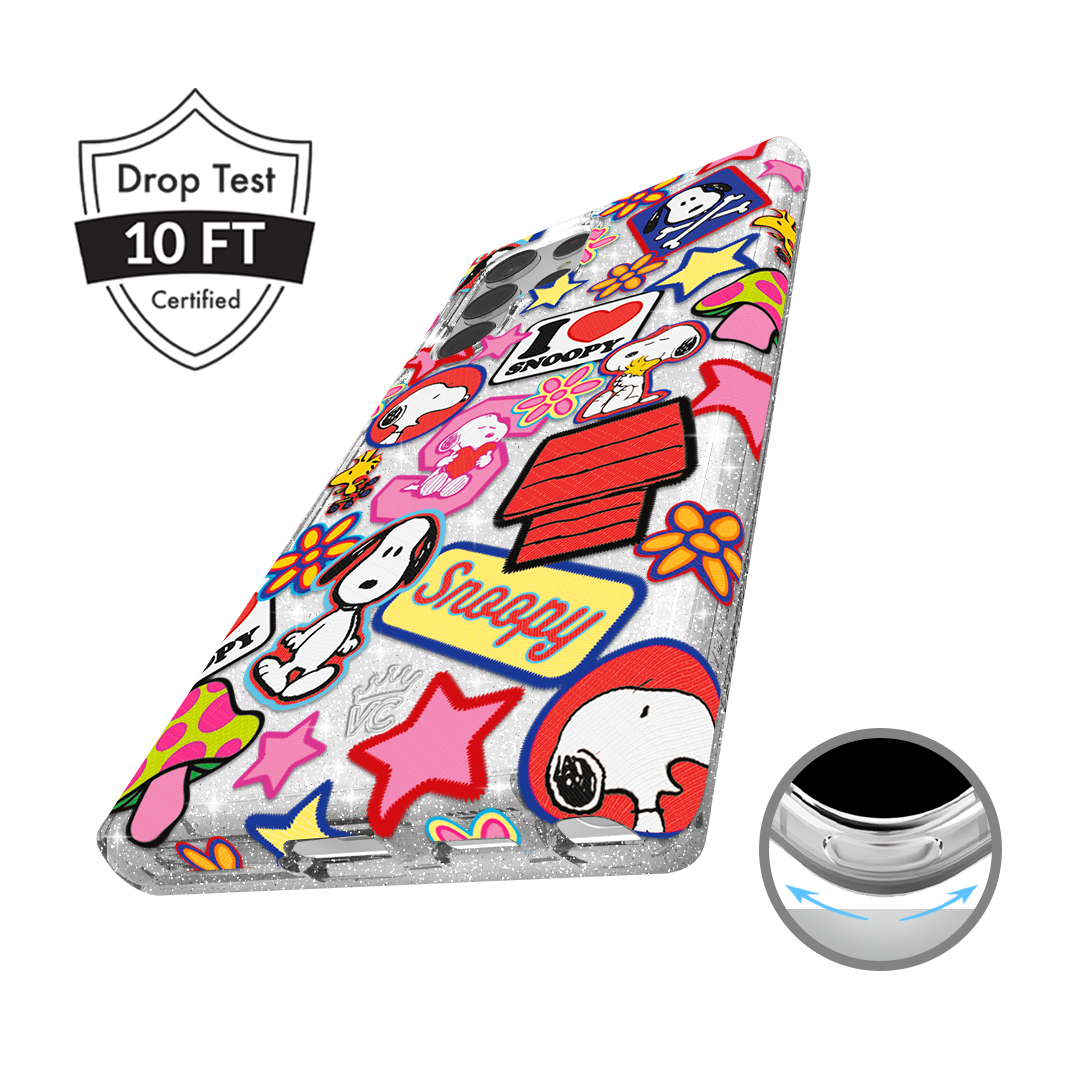 Snoopy Patchwork Glitter Samsung Case