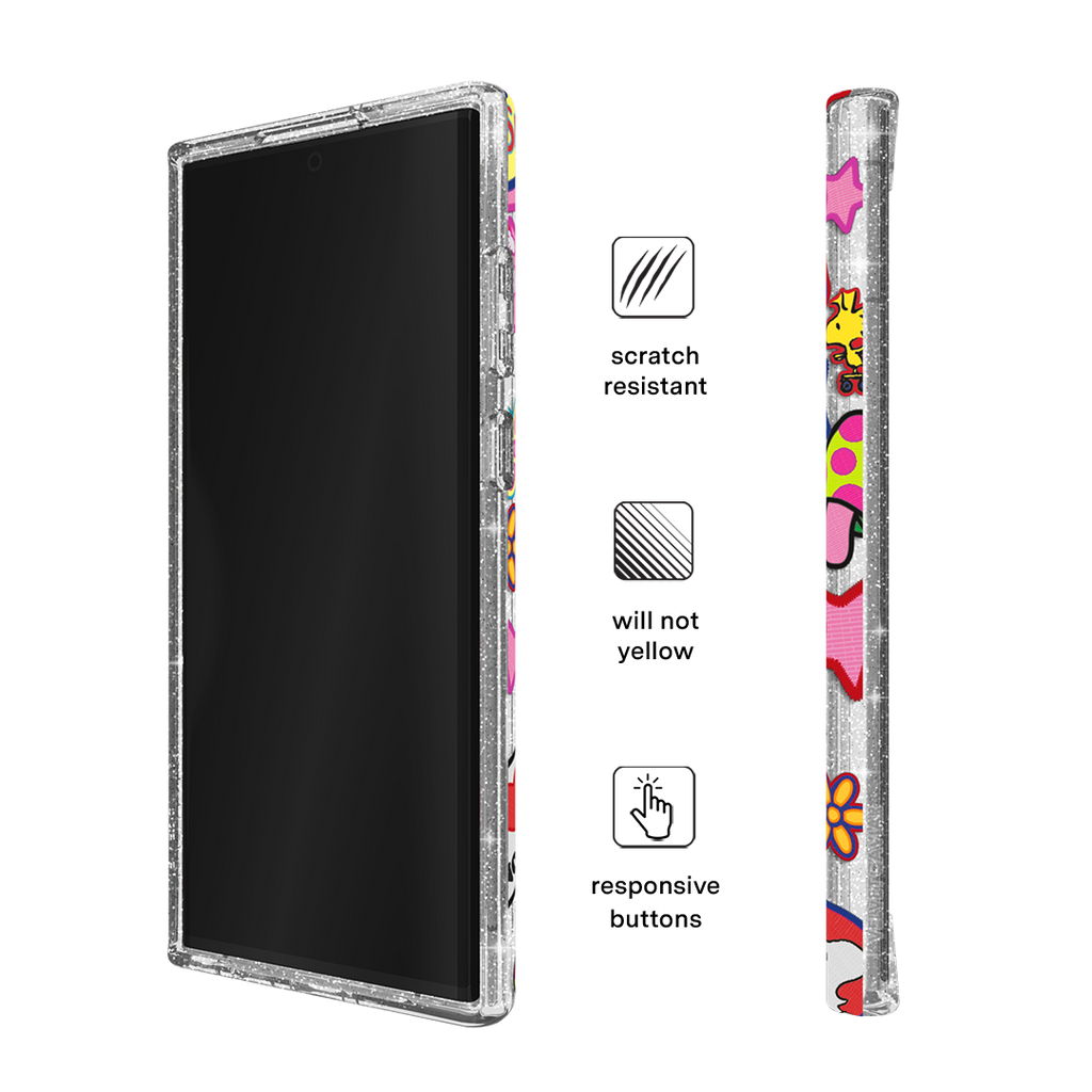 Snoopy Patchwork Glitter Samsung Case