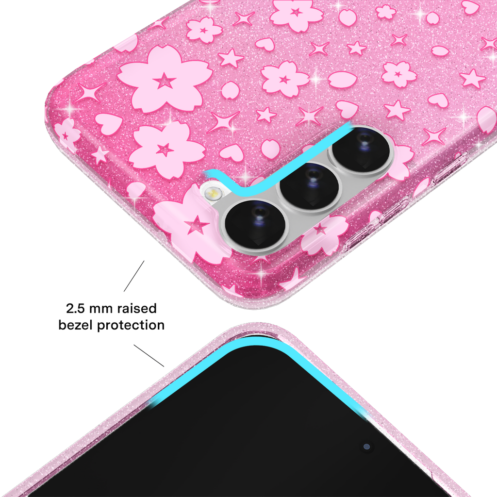 Cherry Blossom Glitter Samsung Case