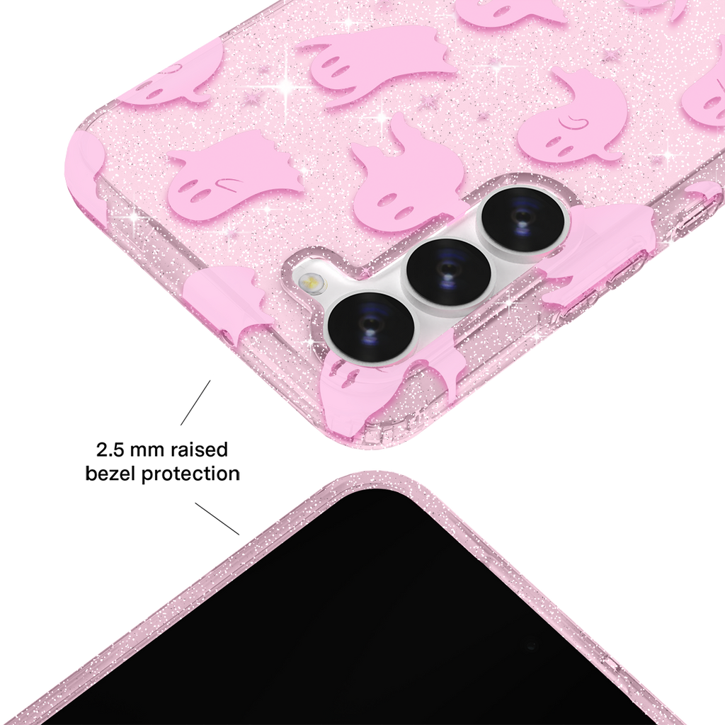 Ghosted Pink Glitter Samsung Case