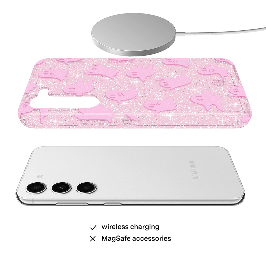 Ghosted Pink Glitter Samsung Case