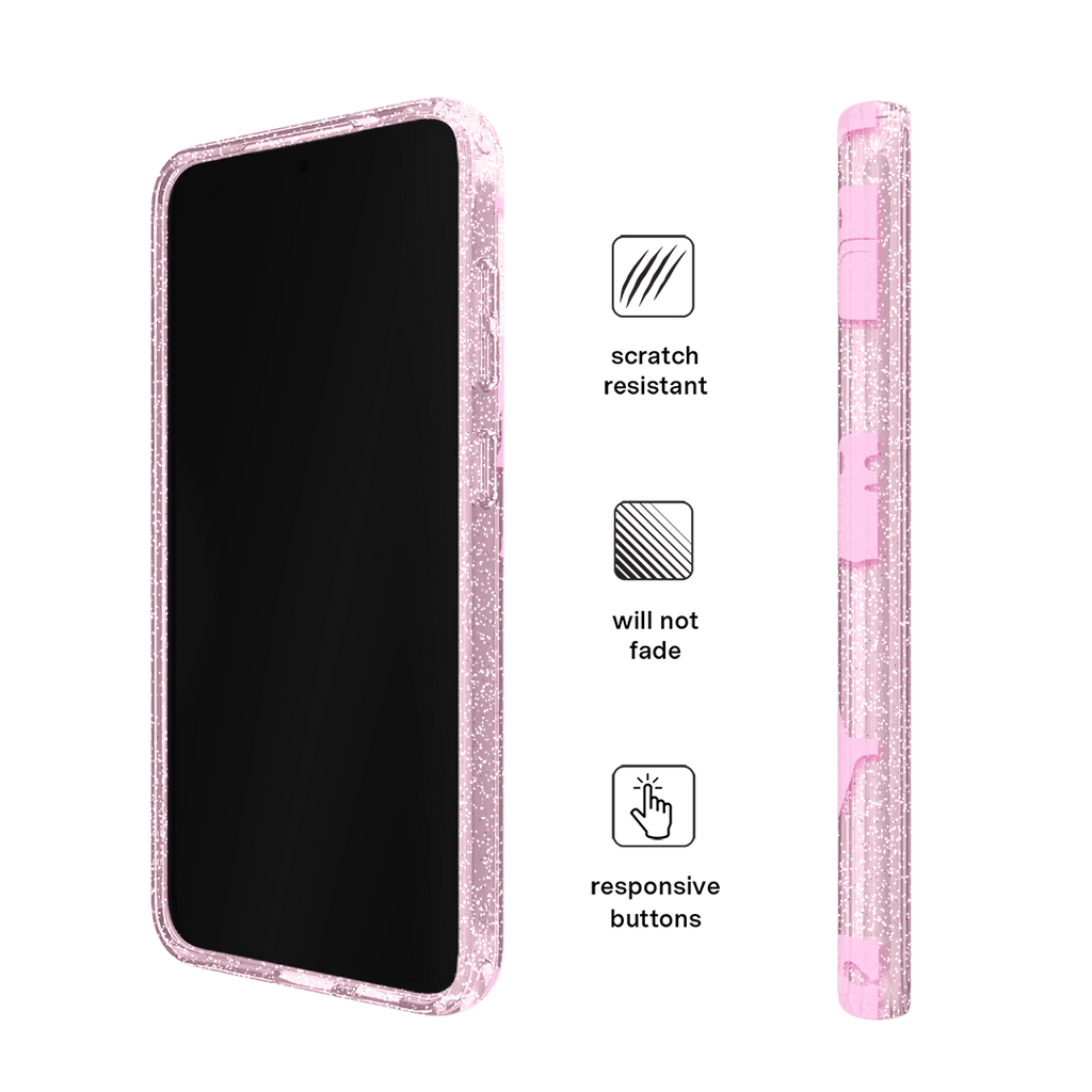 Ghosted Pink Glitter Samsung Case