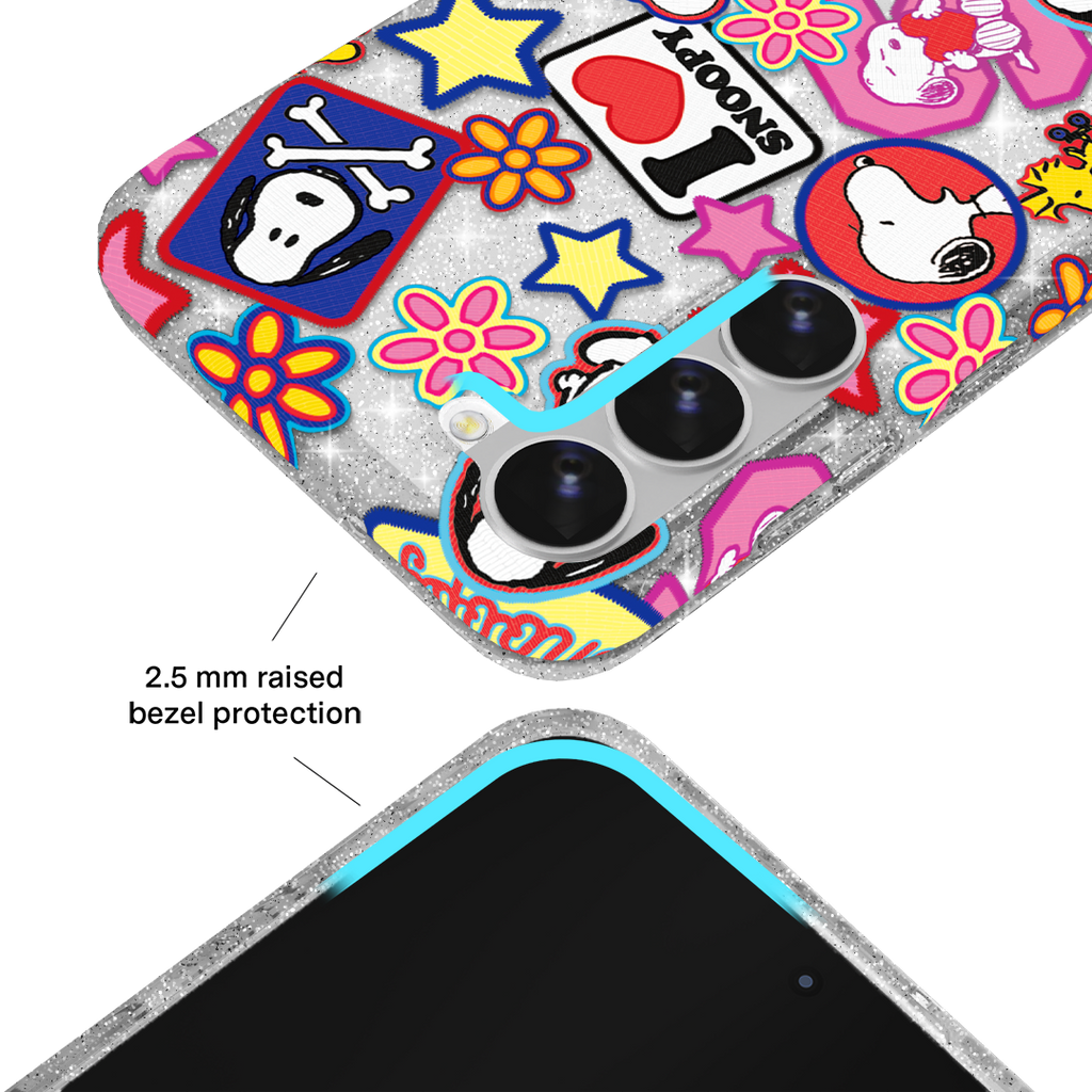 Snoopy Patchwork Glitter Samsung Case
