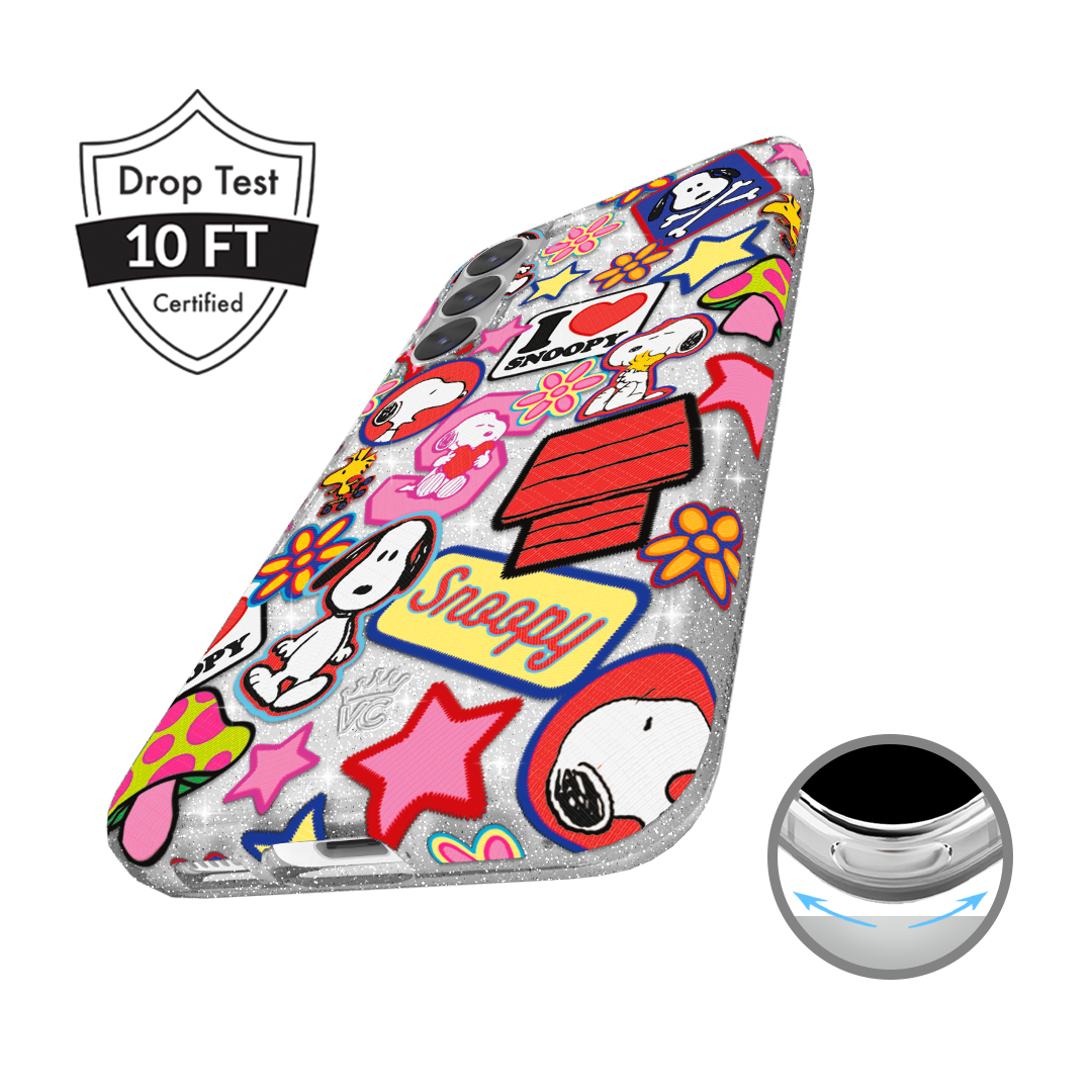 Snoopy Patchwork Glitter Samsung Case