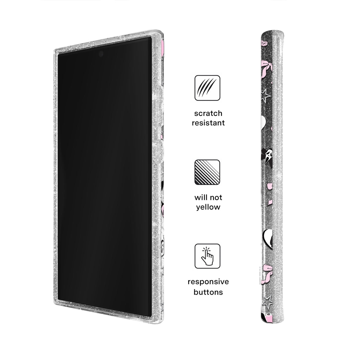 Ghost Face Goth Glitter Samsung Case