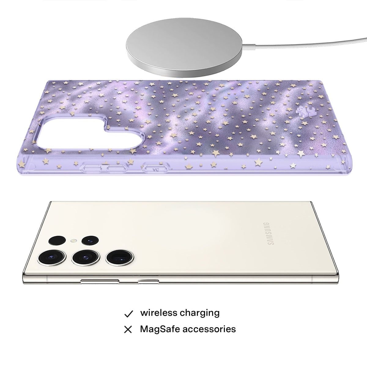 Lilac Celestial Stars Samsung Case