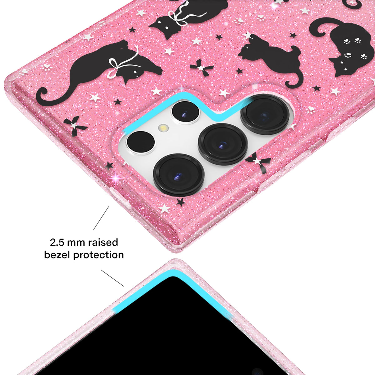 Lucky Kittens Glitter Samsung Case