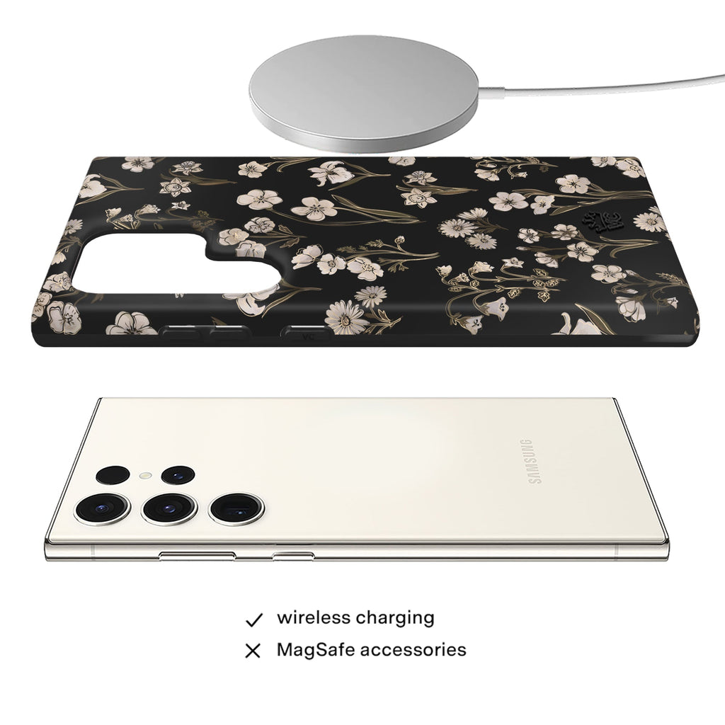 Nightbloom Gold Chrome Floral Samsung Case