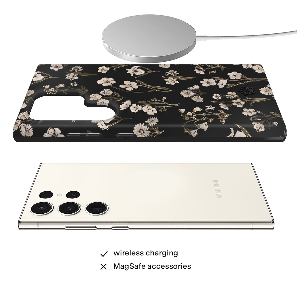 Nightbloom Gold Chrome Floral Samsung Case