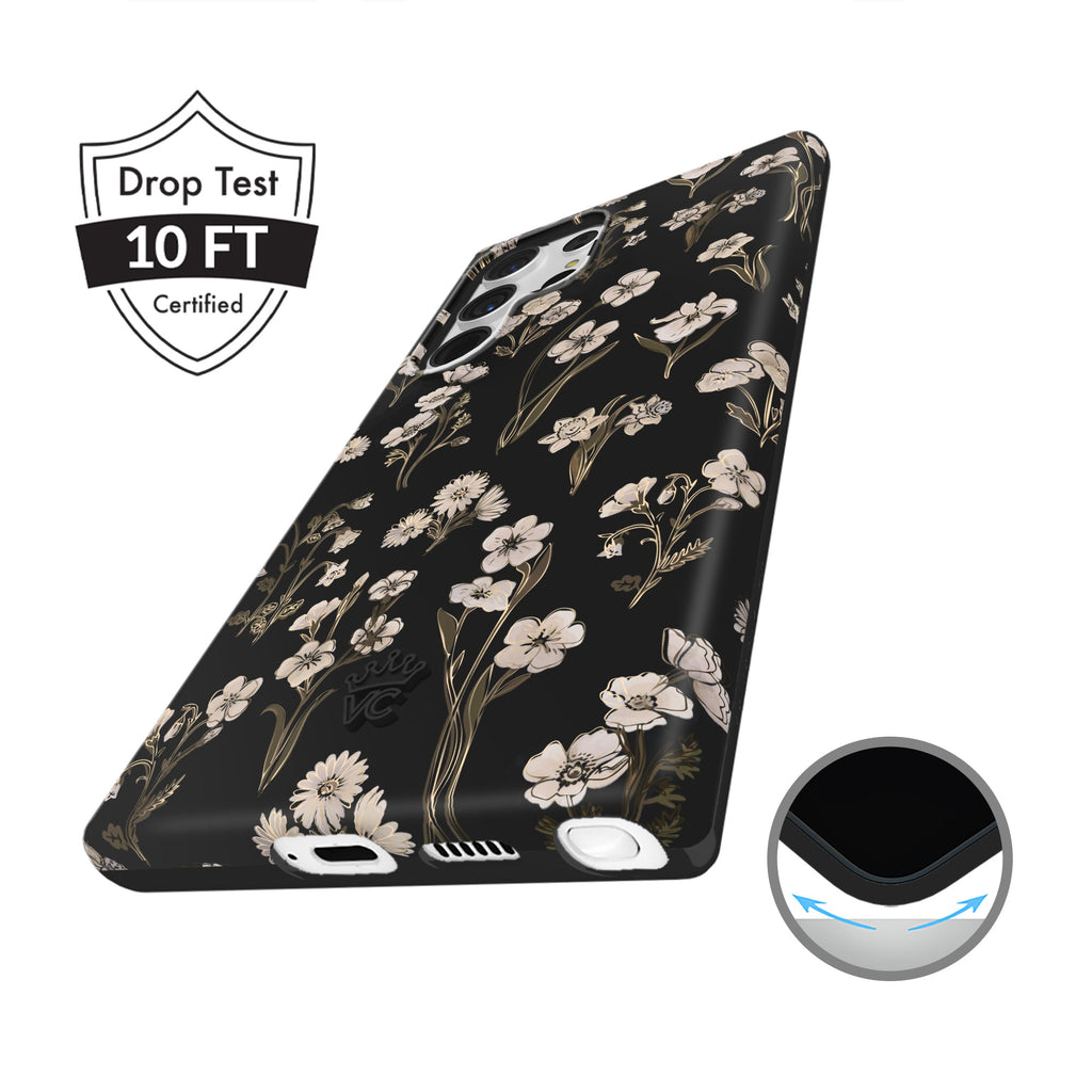 Nightbloom Gold Chrome Floral Samsung Case