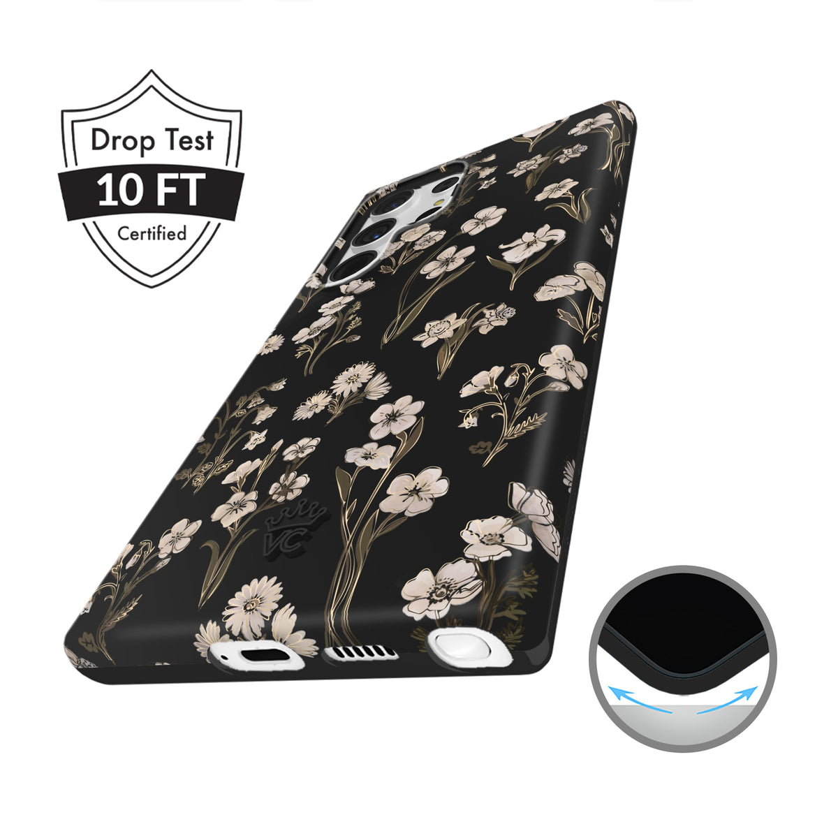 Nightbloom Gold Chrome Floral Samsung Case