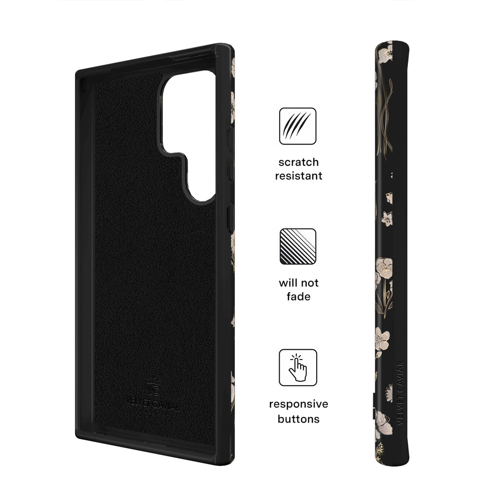 Nightbloom Gold Chrome Floral Samsung Case