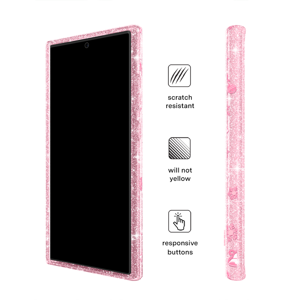 Pink Christmas Glitter Samsung Case
