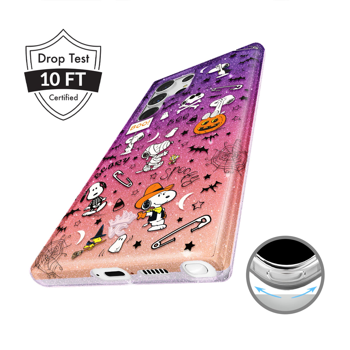 Snoopy Spooky Glitter Samsung Case