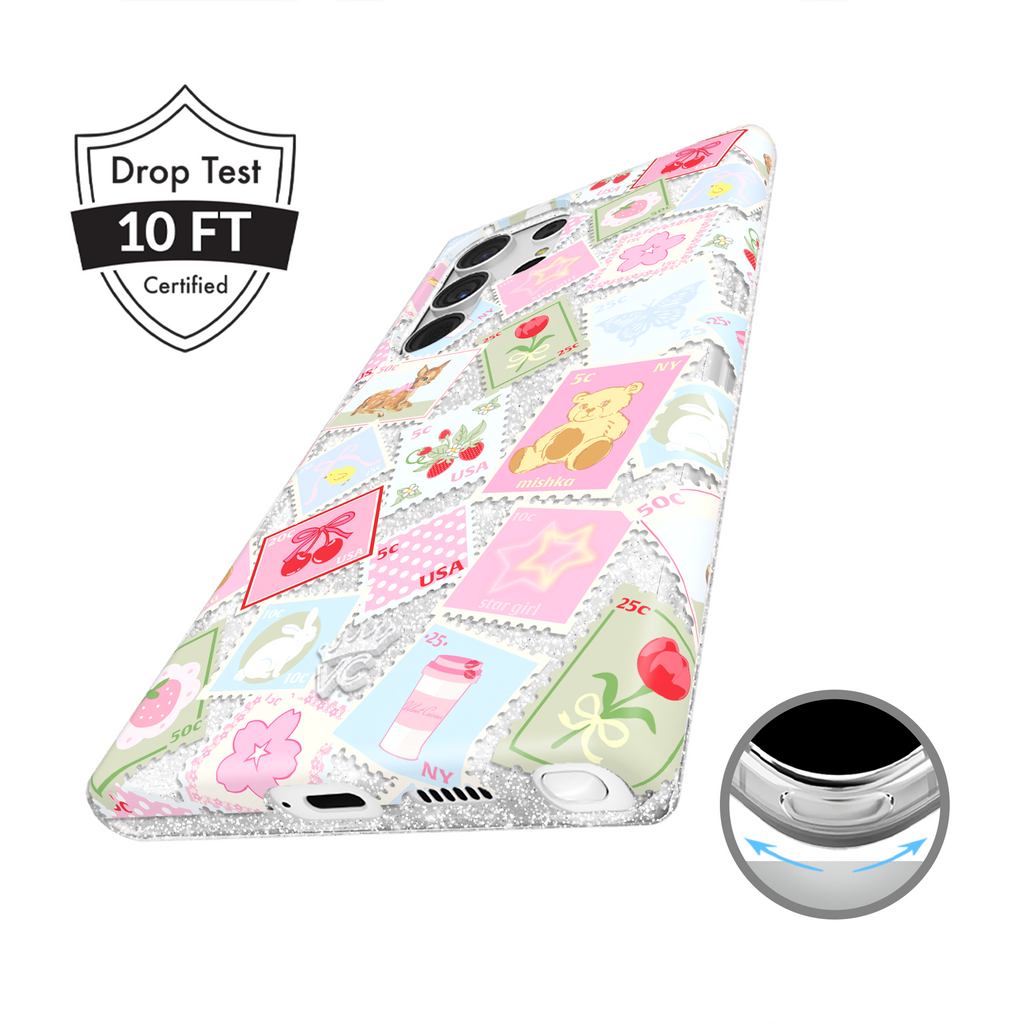 Spring Whimsy Stamps Glitter Samsung Case