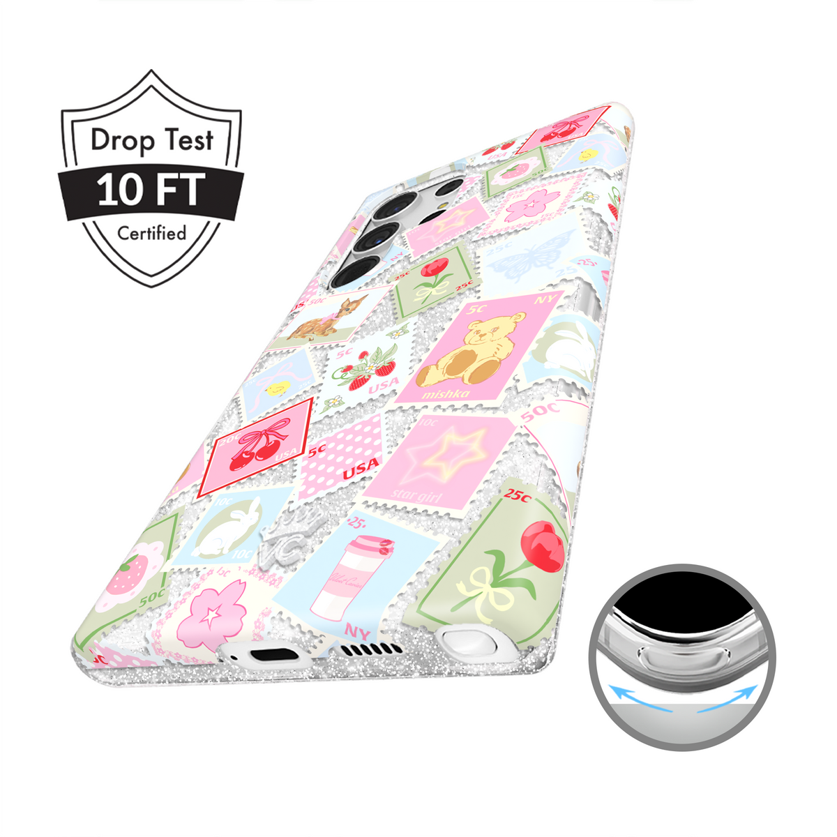 Spring Whimsy Stamps Glitter Samsung Case