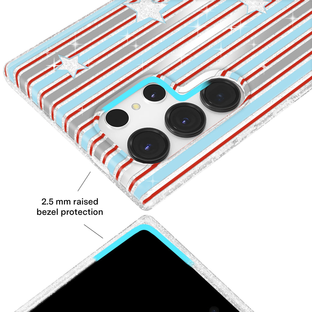 Stars & Stripes Glitter Samsung Case