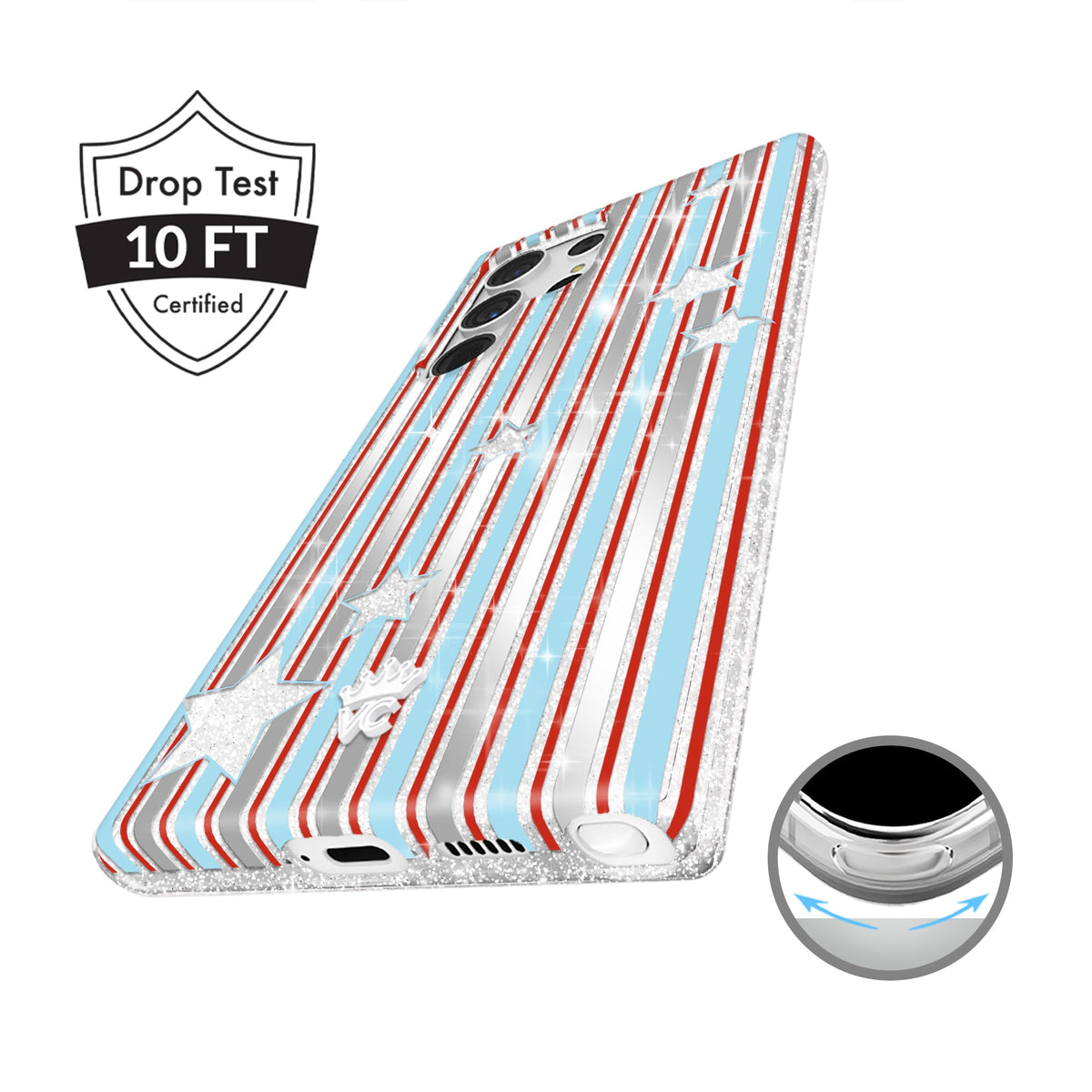 Stars & Stripes Glitter Samsung Case