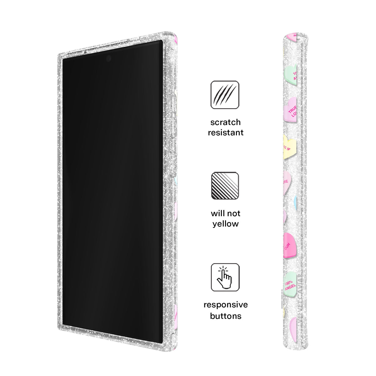 Sweet Hearts Glitter Samsung Case