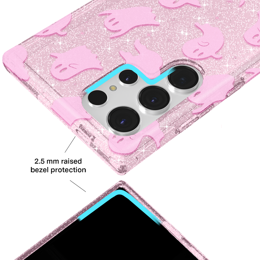 Ghosted Pink Glitter Samsung Case