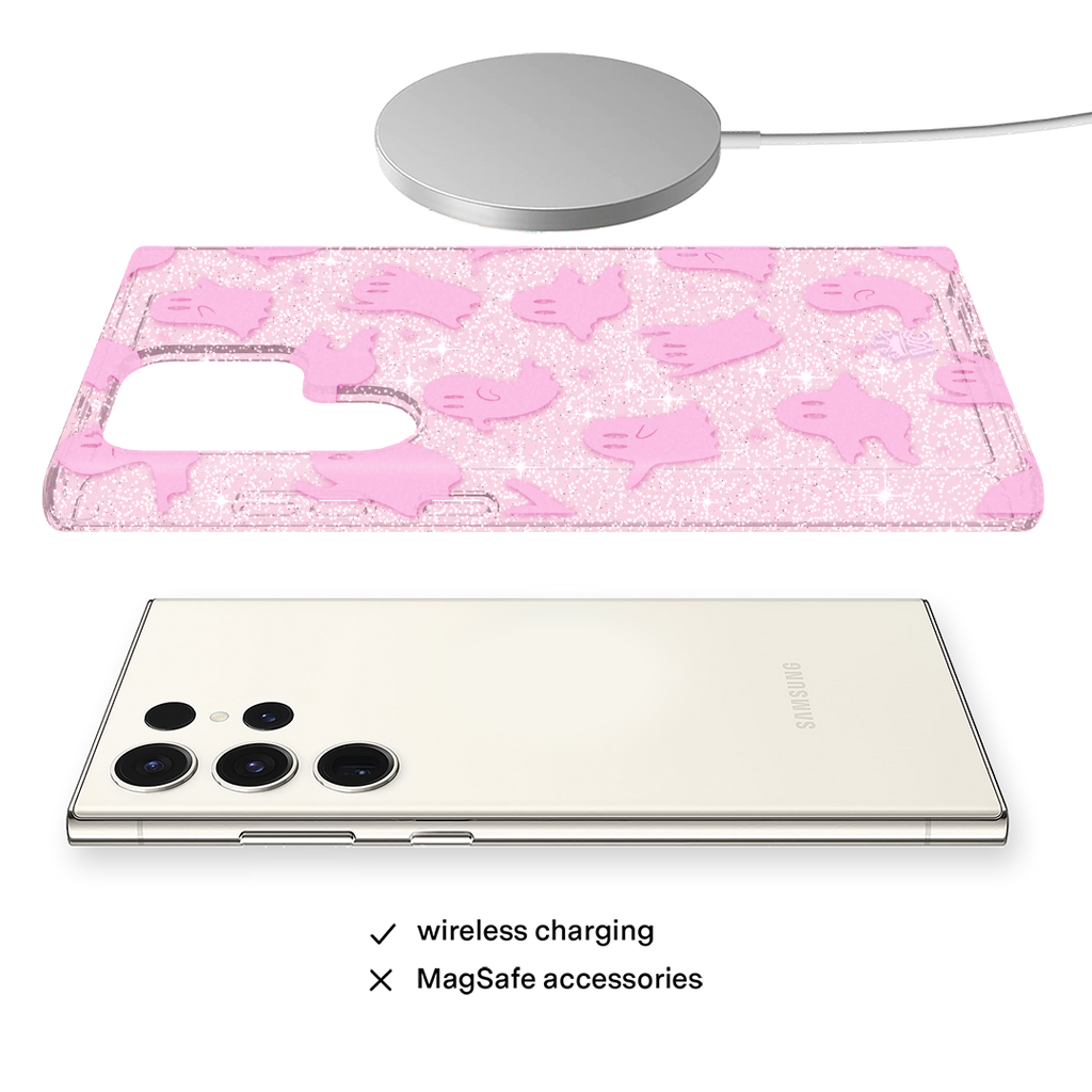 Ghosted Pink Glitter Samsung Case