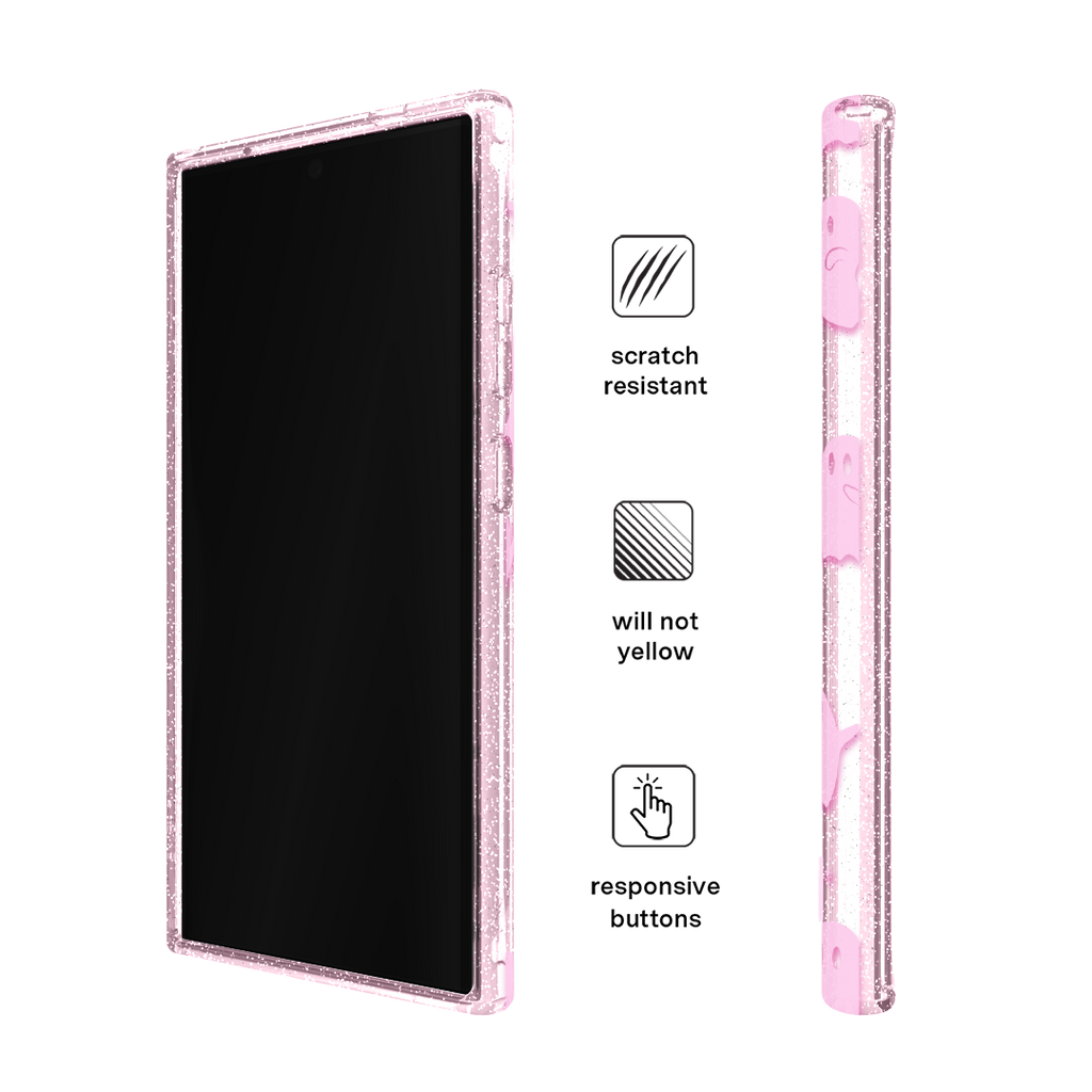 Ghosted Pink Glitter Samsung Case