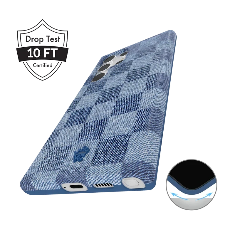 Denim Vibe Checkered Samsung Case