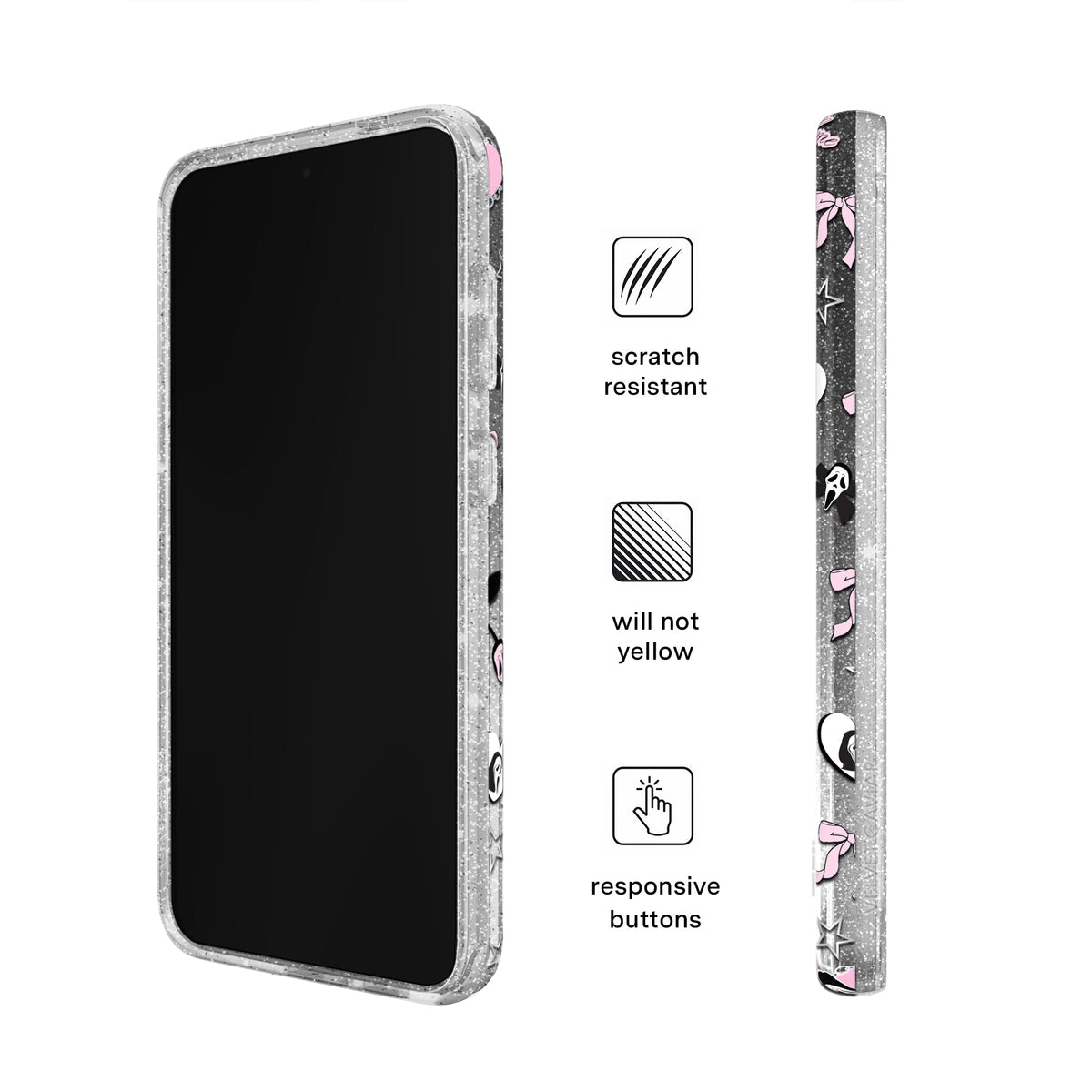 Ghost Face Goth Glitter Samsung Case