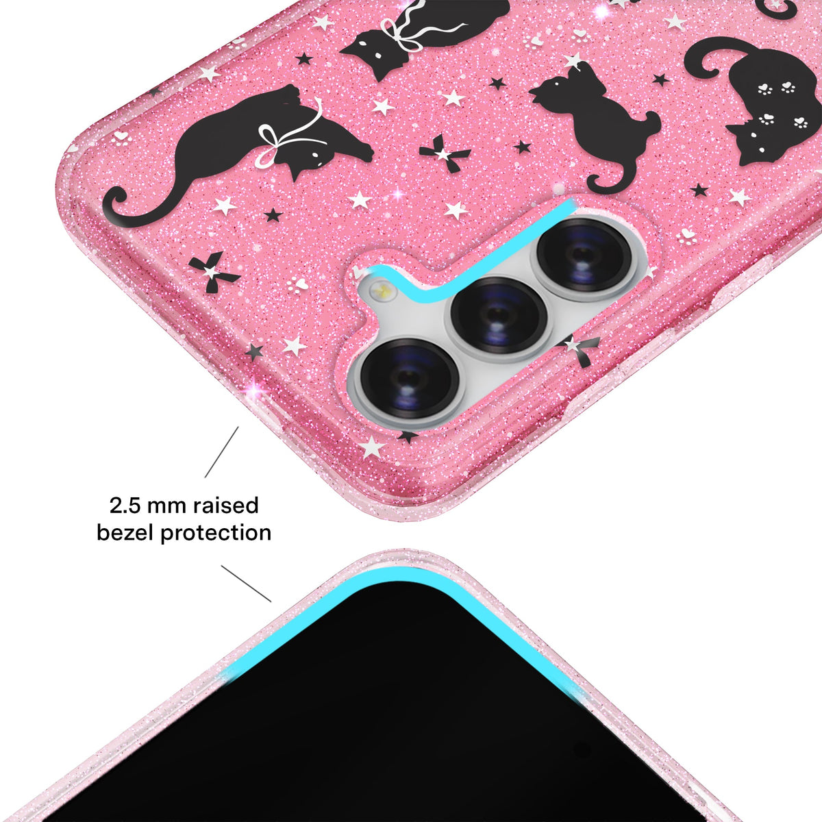 Lucky Kittens Glitter Samsung Case