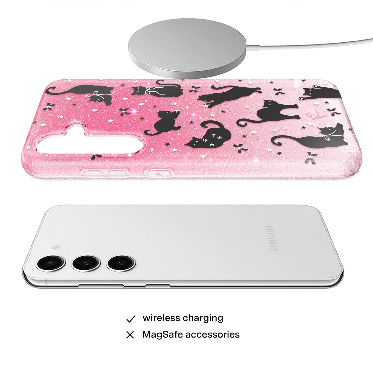 Lucky Kittens Glitter Samsung Case