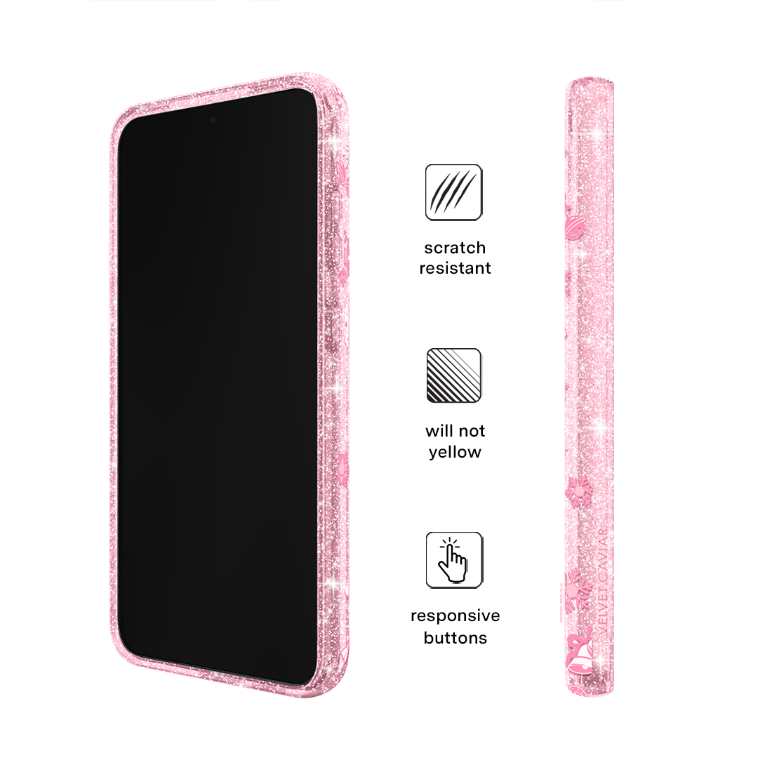 Pink Christmas Glitter Samsung Case