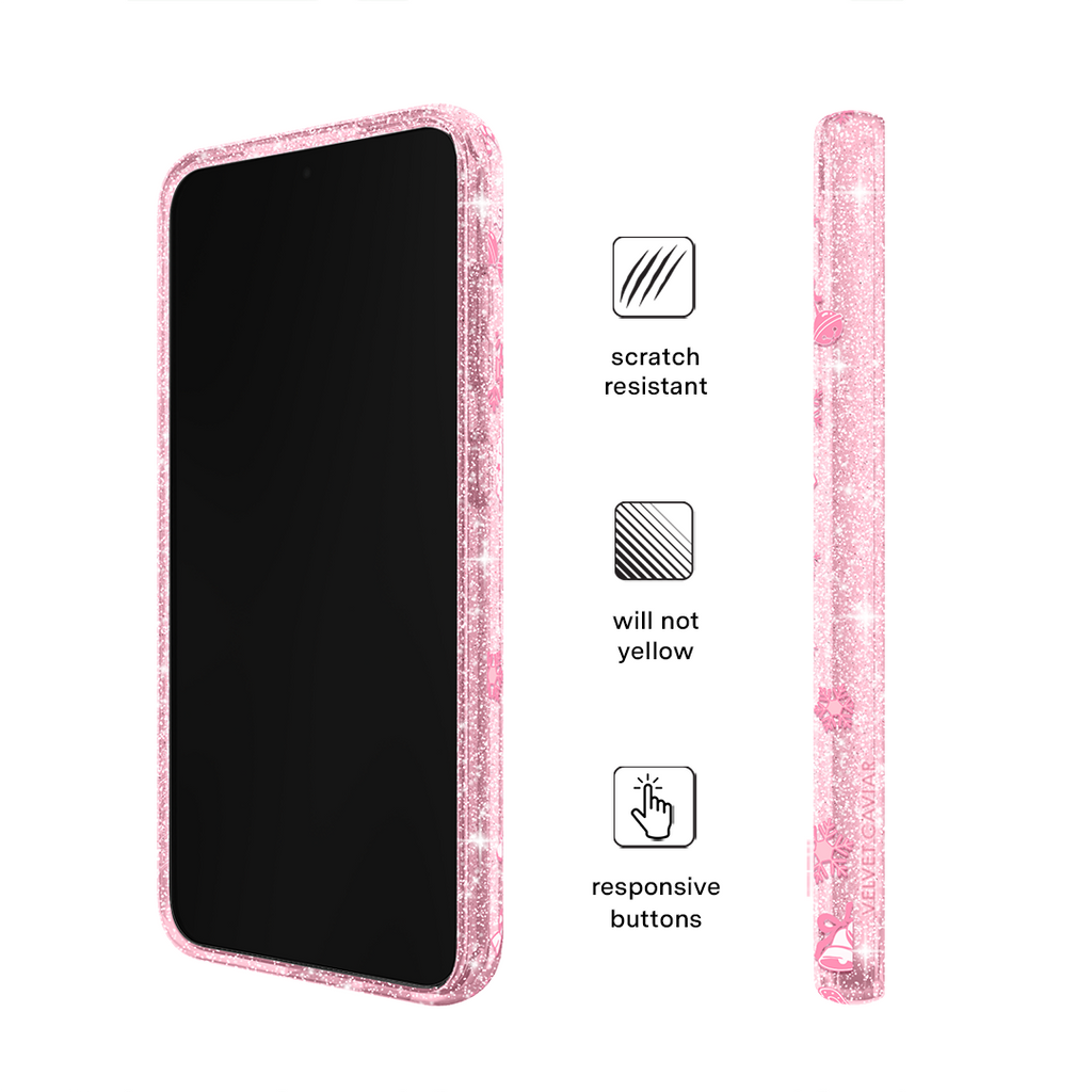Pink Christmas Glitter Samsung Case
