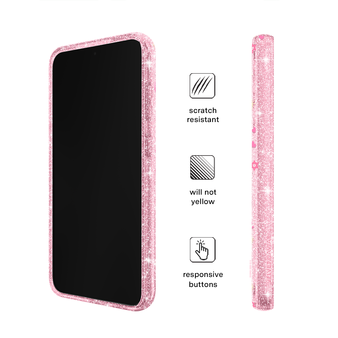 Pink Hanukkah Glitter Samsung Case