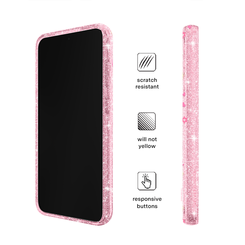 Pink Hanukkah Glitter Samsung Case